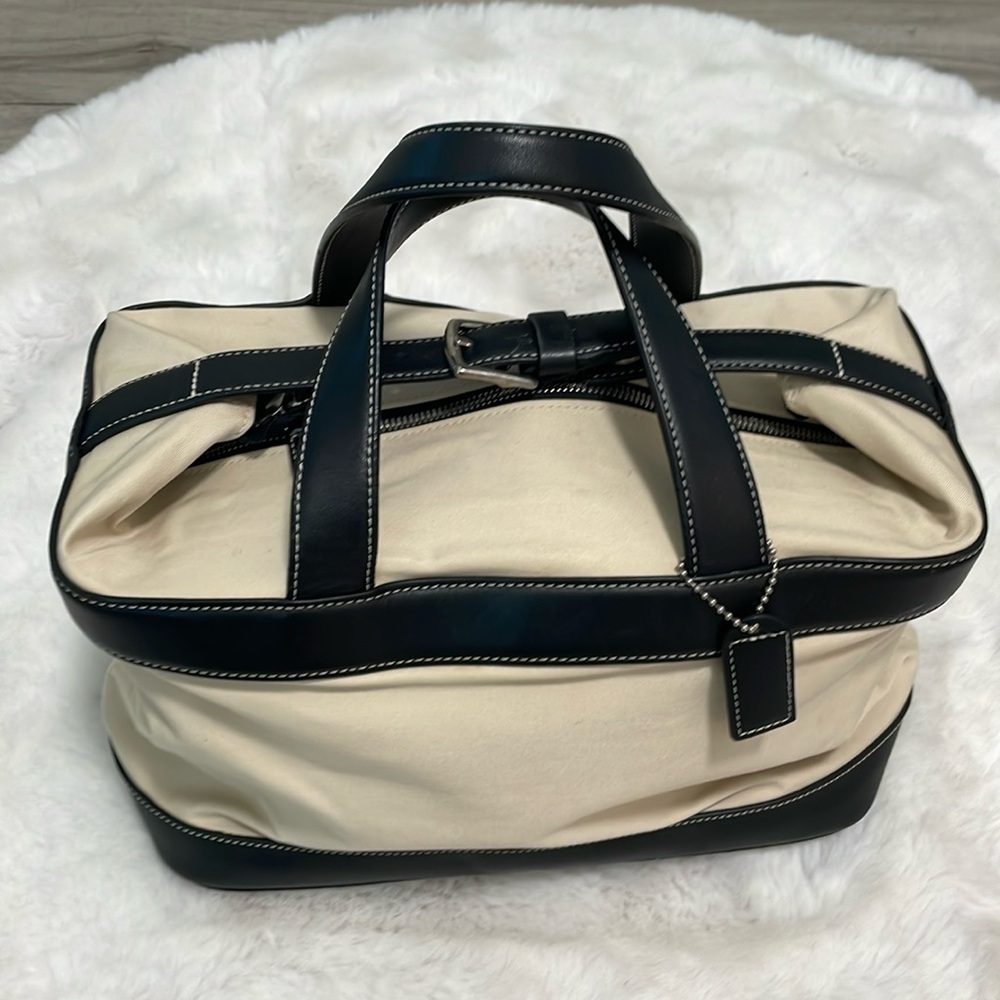 Coach Cream and Black Makeup Bag